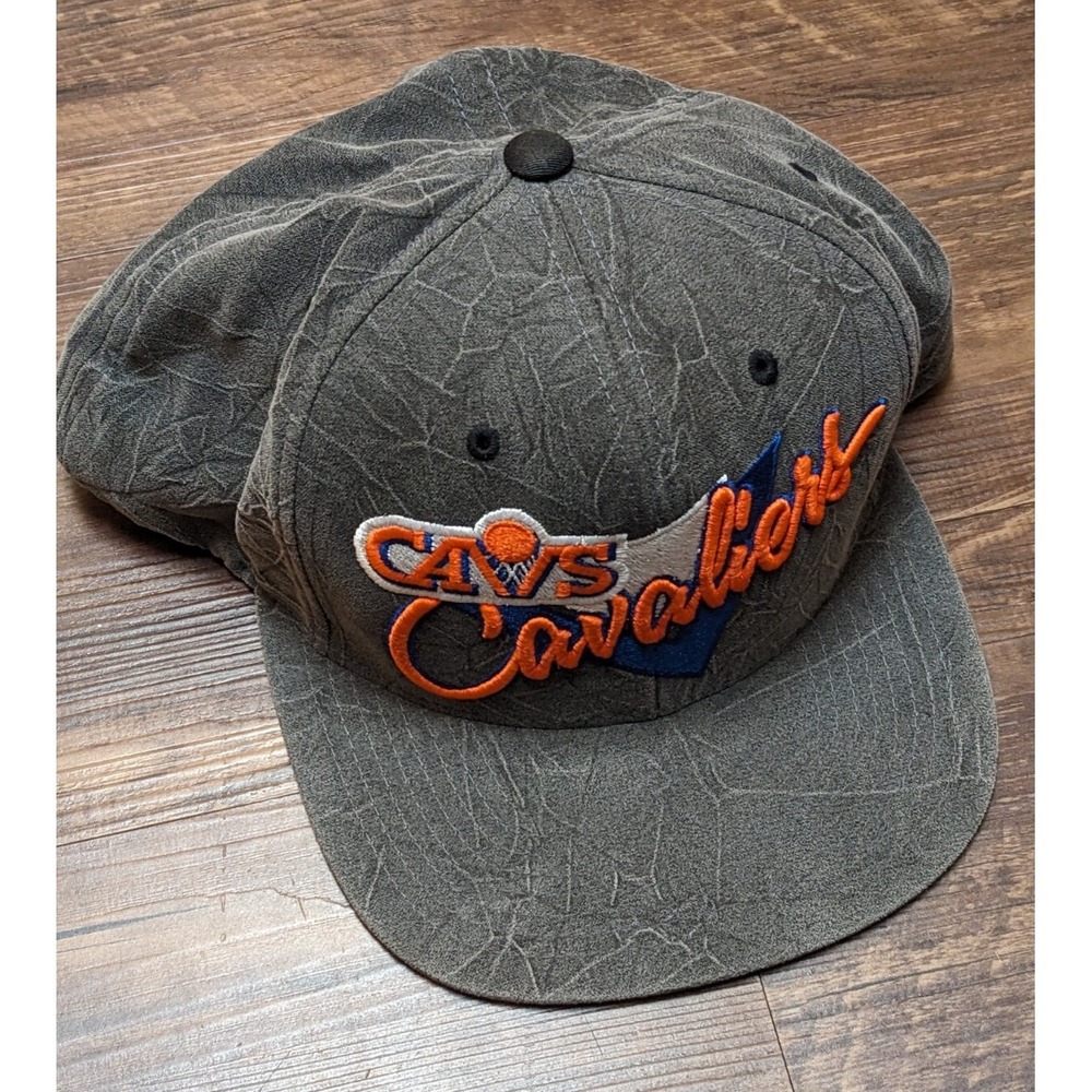 Cleveland Cavs NBA Mitchell & Ness Snapback Cap Orange Gray Hat 3D Logo